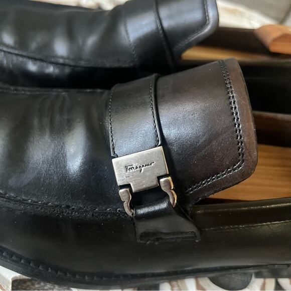 Salvatore Ferragamo Black Leather Loafers Men’s 8.5 Wide EE main image 7